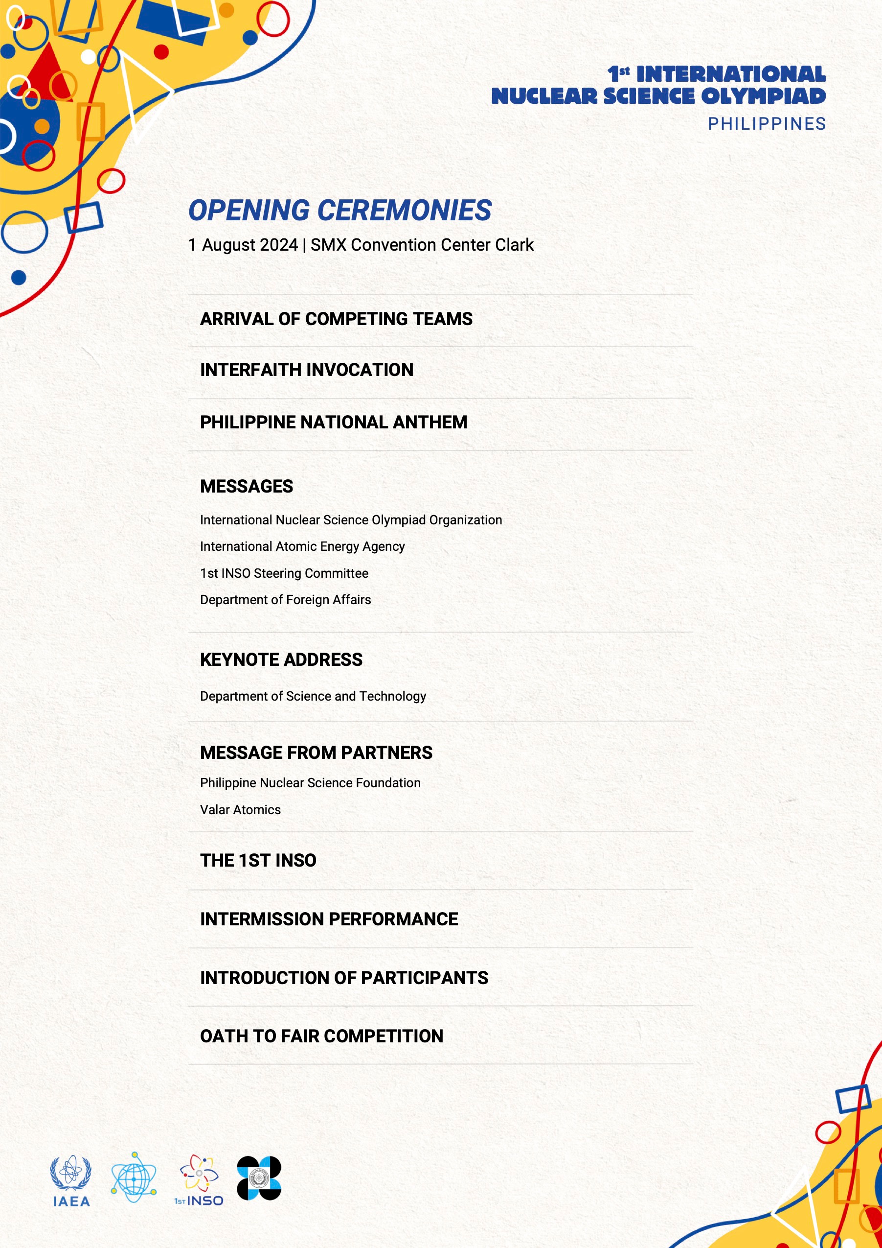 Program of Opening and Closing Ceremonies